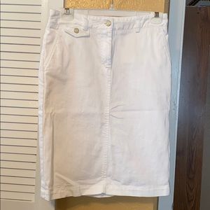 Talbots white denim skirt